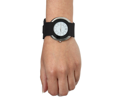 Montre GPS femme avec bracelet noir et cadran noir
